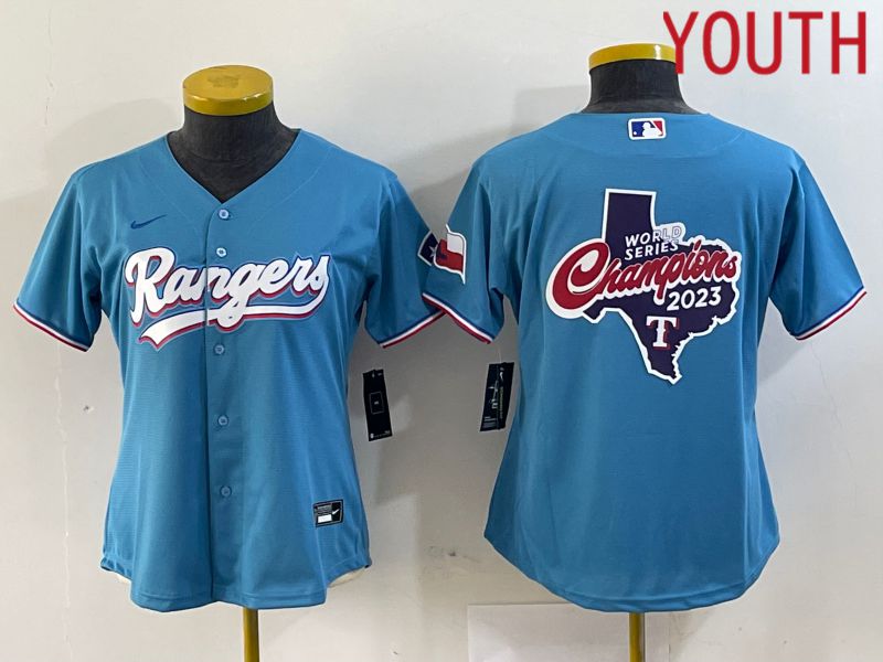 Youth Texas Rangers Blank Blue Game Nike 2024 MLB Jersey style 3